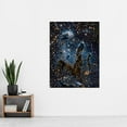 thumbnail image 2 of Hubble Space Telescope Image The Pillars Of Creation Blue Haze Near Infrared View Of Eagle Nebula Light Silhouettes Of Stars Dust And Gas Extra Large XL Wall Art Poster Print, 2 of 4