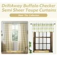 thumbnail image 6 of DriftAway Semi Sheer Buffalo Plaid Check Curtains Rod Pocket Checkered Curtains Farmhouse Window Taupe and White Curtains for Living Room, Bedroom, 2 Panels Curtain, 52" x 96", 6 of 9
