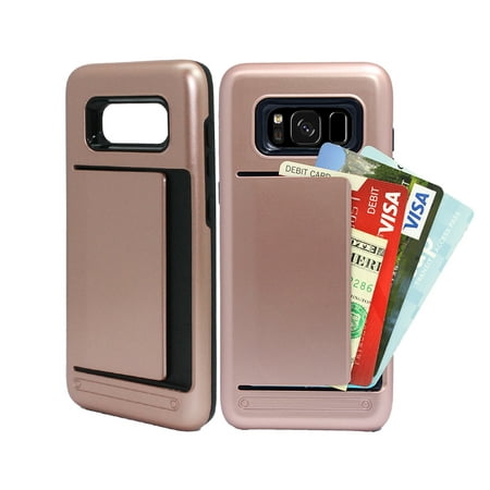 Brand New Armor Rugged Case with Dual Layer Design and Card Clip Holder for Samsung Galaxy S8 Plus (BRONZE) - Non Retail