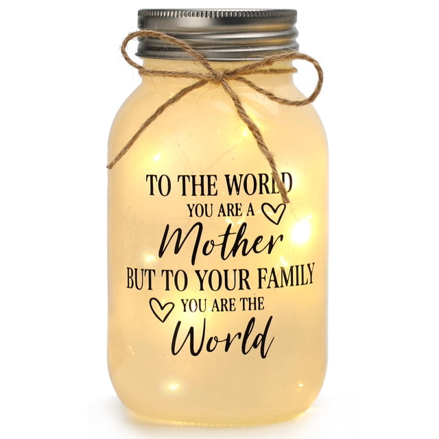 Lámpara Maracco Mason Jar de noche con 10 LED cálidos