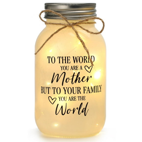 Lámpara Maracco Mason Jar de noche con 10 LED cálidos