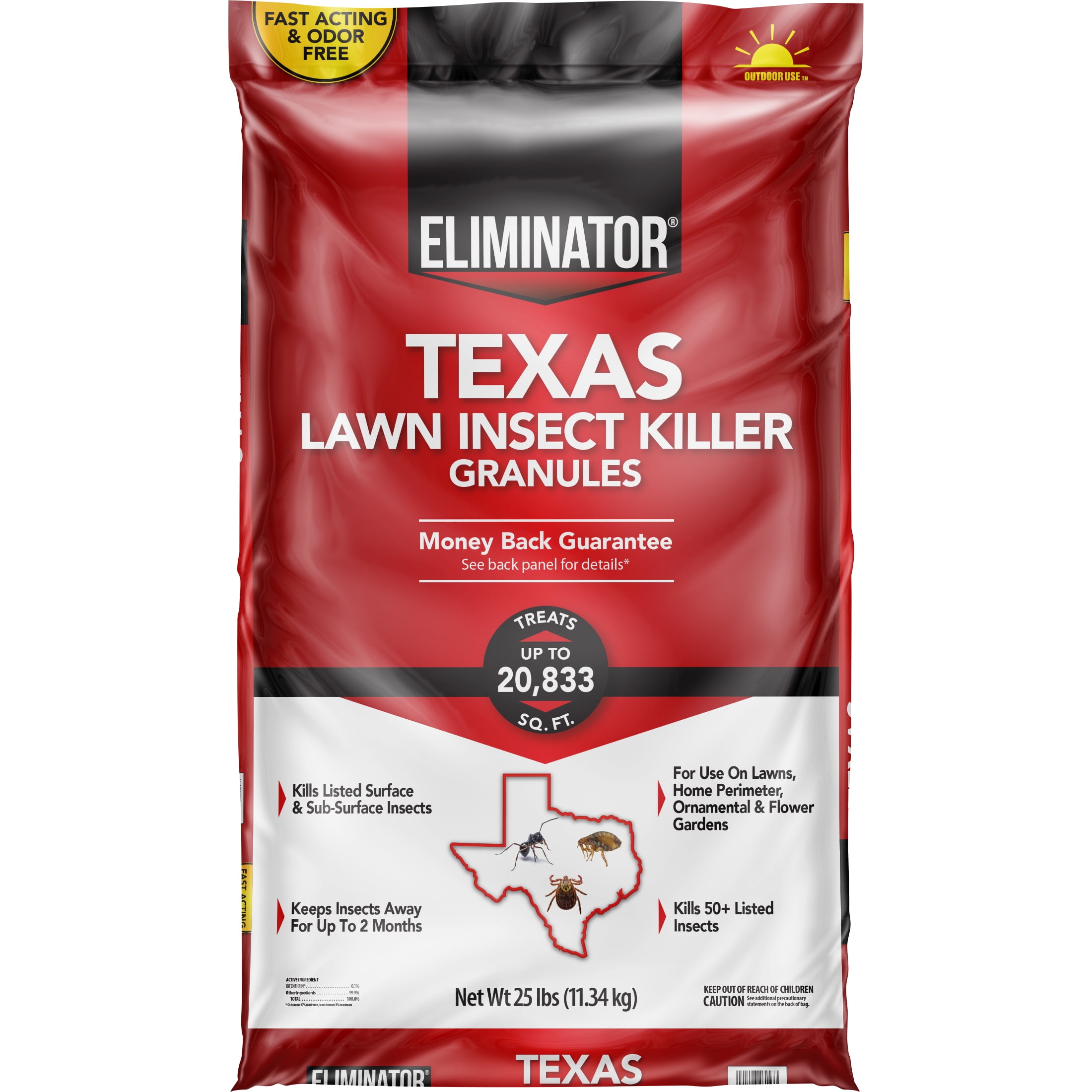Eliminator Texas Lawn Insect Killer Granules, 25 lb.