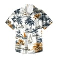thumbnail image 6 of HAJWOH Summer Hawaiian Shirt for Men Casual Button Down Short Sleeve Summer Beach Shirts Loose Fit Floral Print Tropical Tops, 6 of 7