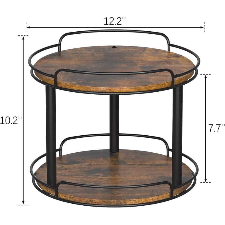 LAMU 12.2-Inch 2-Tier Wood Lazy Susan photo 7