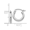thumbnail image 4 of 10K White Gold Earring Hoop Women'S 9 mm 2 Polished 2Mm Tube Earrings, 4 of 4
