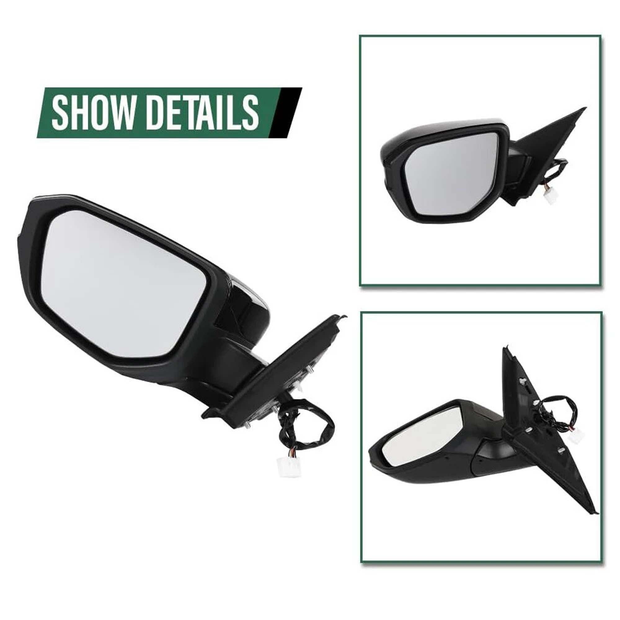 Mirror Assembly For Honda Civic 2016-2021 Left Driver Side Manual Fold Black LH