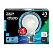 Feit Electric Enhance LED 5 Watt (40 Watt Equivalent) Daylight Light Bulbs, A19, E26, Dimmable 4-Pk