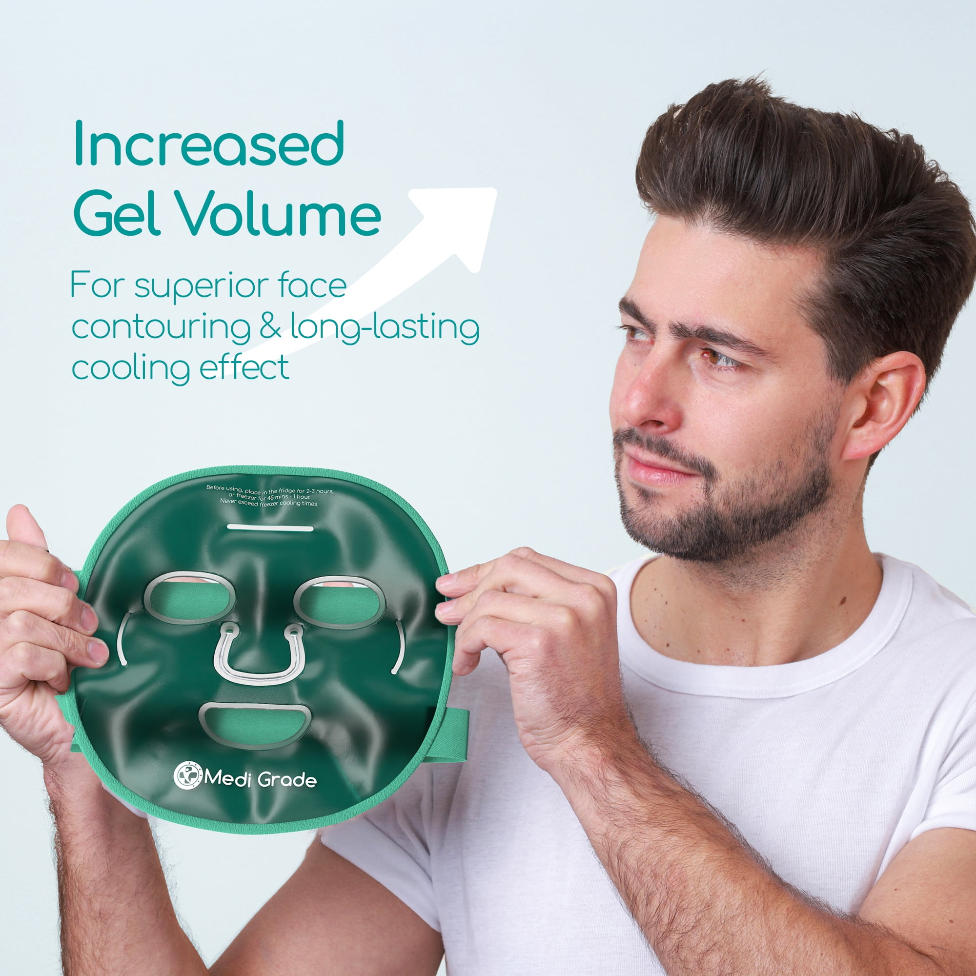 Medi Grade Adult Cooling Mask – Ice Face and Eye Mask with Chillgel for Puffy Eyes & Migraine Relief