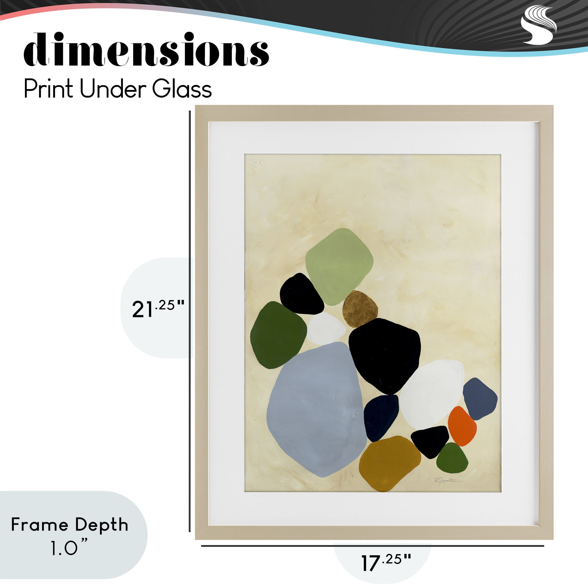 Stupell Industries Balanced Shapes Cluster Birch Framed Print Under Glass, design by Ruth Fromstein