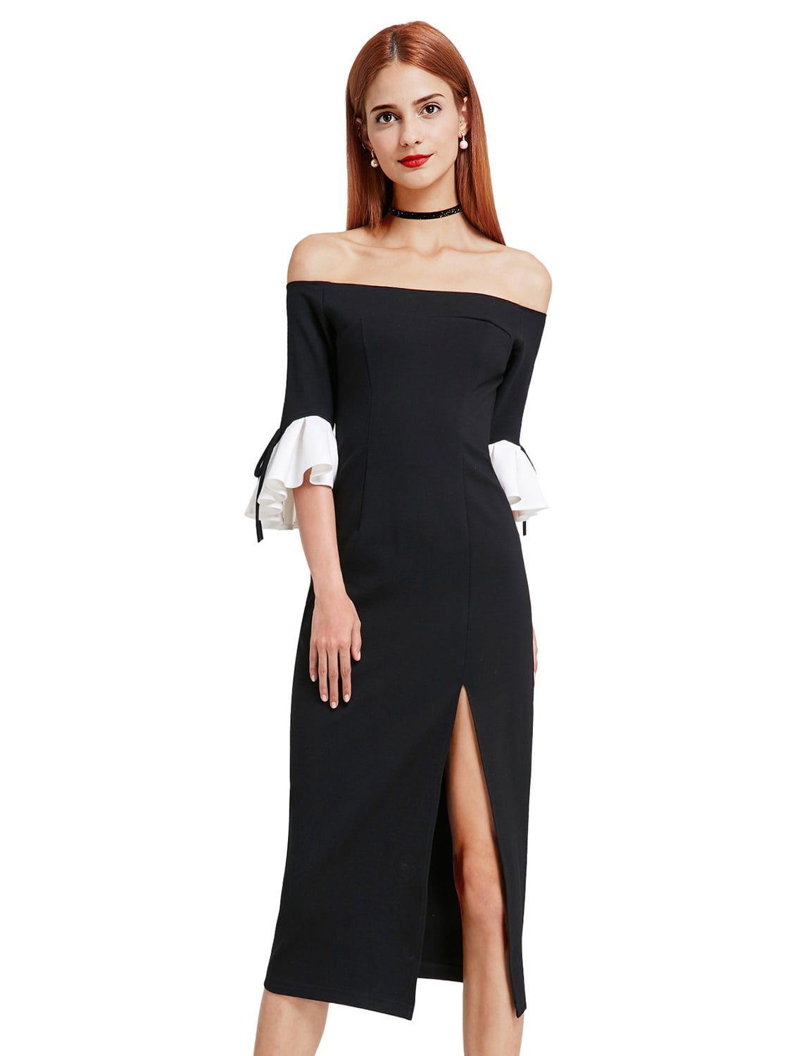 classic black evening dress