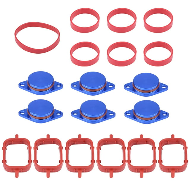 Kit de reparación en blanco de aleta giratoria diésel de admisión de coche de 6*33mm con juntas de colector para BMW (azul)