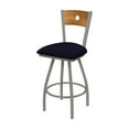 thumbnail image 2 of XL 830 Voltaire 25" Swivel Counter Stool with Pewter Finish, Natural Back, and Rein Bay Seat, 2 of 2