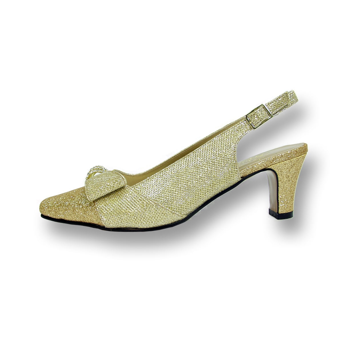 FLORAL Emma Women's Wide Width Evening Dress Shoes for Wedding, Prom, & Dinner GOLD 7