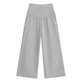 thumbnail image 4 of Abomasnow Womens Maternity Pants Over Belly High Waist Straight Leg Stretchy Pants Work Office Business Casual Pregnant Trousers with Pockets, 4 of 7