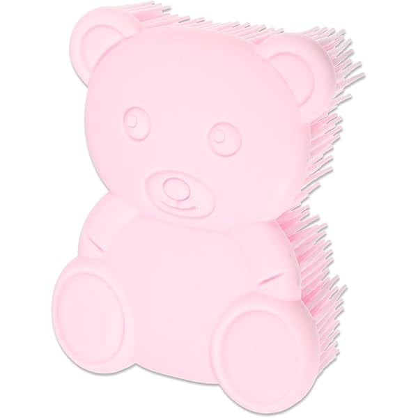 wonima11 Soft Silicone Body Scrubber, Sensory Brushes, Silicone Loofah, Pet Shower Brush, Bath Brush, Pink