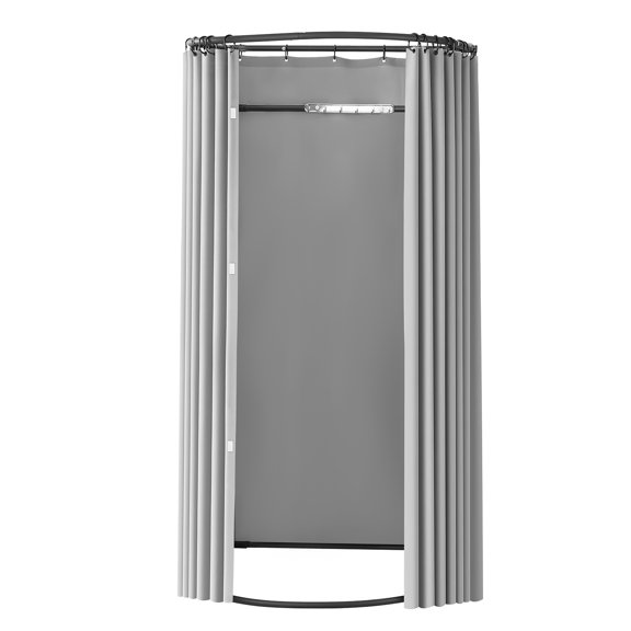 VEVOR Fitting Room, Dressing Room with Thick Polyester Curtains, Privacy Space with Shading Curtain and a Hook, for Boutique, Mall, Tailor's Store & Outdoor 39 x 37 x 79 in (Black and Gray-White)