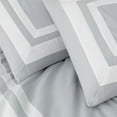 thumbnail image 6 of Chezmoi Collection Wyatt 7-Piece Queen Bed in a Bag Comforter Set with Sheets Hotel Style Silver/White Square Pattern Bedding Set, 6 of 9