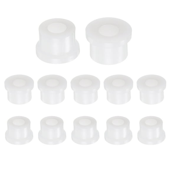 Uxcell 12 pack Flanged Sleeve Bearings Plastic Bushings 6mm Bore x 11.6mm OD x 9mm Length Nylon Bushings, White