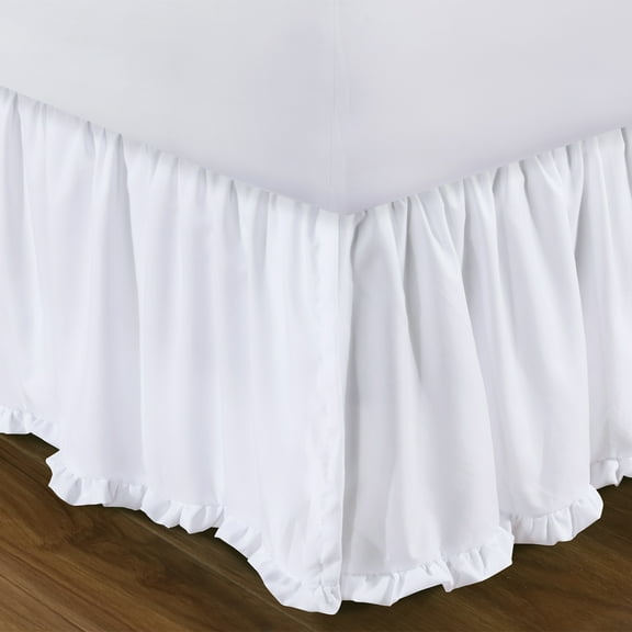 Greenland Home Fashion Sasha White Bed Skirt Drop 15" - Queen 60x80", White