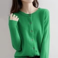 thumbnail image 4 of TRUBKH Cardigan Sweaters for Women Button Up Cardigans Flowy Stretch Soft Cute Cardigan Slim Fit Thin Tops Cable Knit Cardigan Cropped Cardigan Cotton Blend Crew Neck Soft Green 2XL, 4 of 9