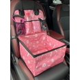 thumbnail image 3 of 1pc 600d Oxford Cloth Patterned Pet Basket For Car's Front Passenger Seat, Scratch-resistant, With Storage Pocket, 3 of 4