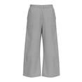 thumbnail image 5 of Bloomae Girls Wide Leg Barrel Pants Lightweight Fall Casual Elastic High Waisted Harem Pants Trendy Pull On Baggy Back to School Uniform Trousers with Pockets, 5 of 10