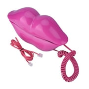 Emoshayoga Rose Red Mouth Telephone, Corded Landline Phones Wired Cute Sexy Lip Phone Funny Rose Red Lip Plastic Telephone