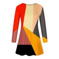 thumbnail image 5 of Pompotops Robe Décontractée pour Femmes à Manches Longues, Col Rond, Imprimée, Longueur Genou, en Solde, 5 of 5