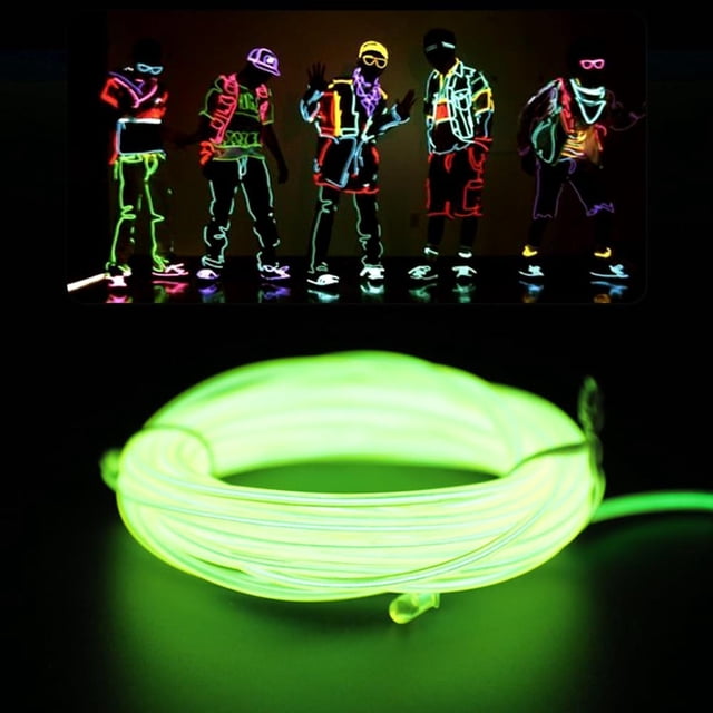Cable de Luces de Neón EL Purplecrystal Verde Fluorescente para Decoración y Bricolaje