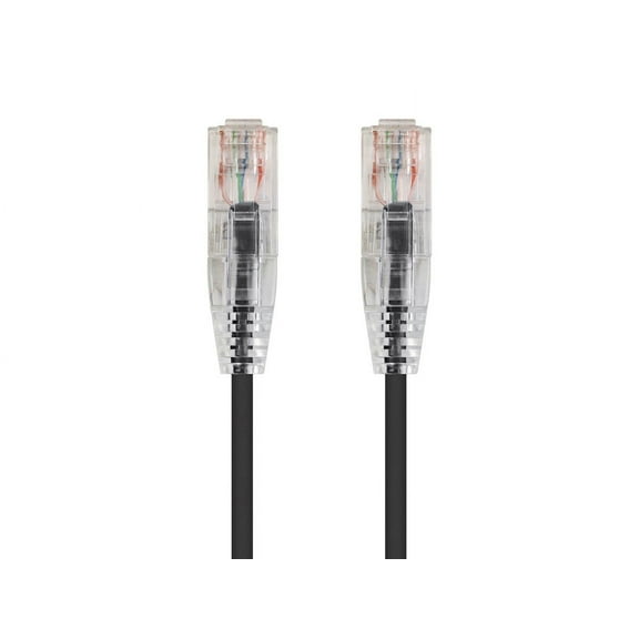 Monoprice Cat6 Ethernet Patch Cable - 50 feet - Black | Snagless RJ45 Stranded 550MHz UTP CMR Riser Rated Pure Bare Copper Wire 28AWG - SlimRun Series