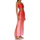 thumbnail image 4 of Txlixc Vestido de mujer sin tirantes, degradado / sólido / cintura impresa con pliegues huecos Txlixc moda, 4 of 7