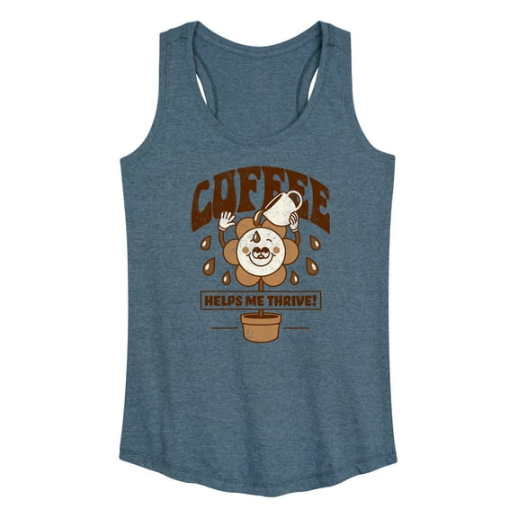 Instant Message - Coffee Helps Me Thrive - Women's Racerback Tank Top