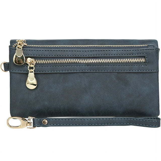 Cartera larga vintage para mujer Cartera multifunción para mujer Bolso de mano
