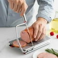 thumbnail image 7 of Stainless Steel Cheese Slicer Cutter - Multipurpose & Food with Blade, Board Accurate Size Scale for Cutting Butter Vegetables Sausage Herbs More Silver, 7 of 7
