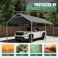 thumbnail image 5 of Sunmthink 10x20FT Heavy Duty Carport,Portable Carport with Height Adjustable & Waterproof UV Resistant&Galvanized Steel Frame, Outdoor Car Canopy Shelter for Vehicle, Truck, Boat,Gray, 5 of 9