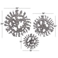 thumbnail image 3 of DecMode Silver Aluminum Sunburst Wall Decor with Textured Pattern (3 Count), 3 of 8