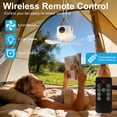 thumbnail image 2 of CSONGAZA Portable Camping Fan with Lights,LED Hanging Ceiling Fan With Remote&Timer, 9.25" Wireless Rechargeable Tent Fan,4 Speeds&Brightness for Canopy, Beach, RV, Car, Camper,Outdoor,Indoor, 2 of 9