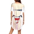 thumbnail image 4 of FcBaudy Robe à Manches Courtes à Col Rond, Robes pour Femmes, Robes d'Été pour Femmes Chemise de Bikini pour Femme par-Dessus Manches Courtes Mignonne Imprimé de Bikini par-Dessus Robe T-Shirt Ample Porter Robe pour Femme, 4 of 4