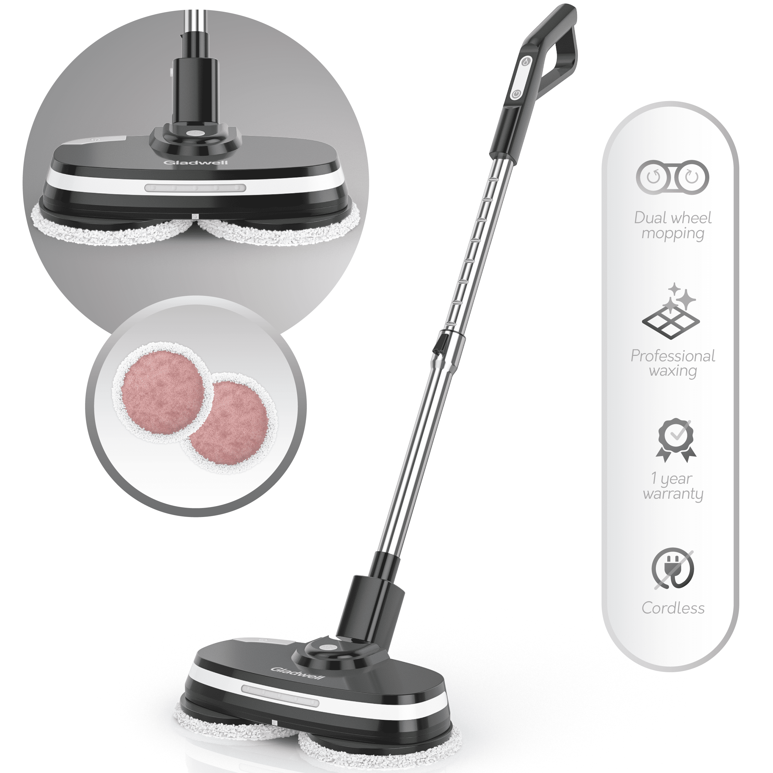 Replacement Pads Blue Gladwell Coaster Cordless Electric Mop