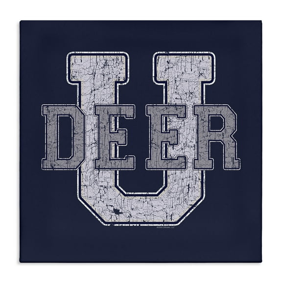Stupell Industries Deer U College Varsity Novelty & Humor Painting Wrapped Canvas Art Print Wall Art, 17 x 17