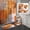 Orange, variant on All Smiles Bathroom Sets Teal Shower Curtains with 12 Hooks Large Bath Mat, Toilet Lid Cover and U-Shape Rugs for Home Hotel Decor