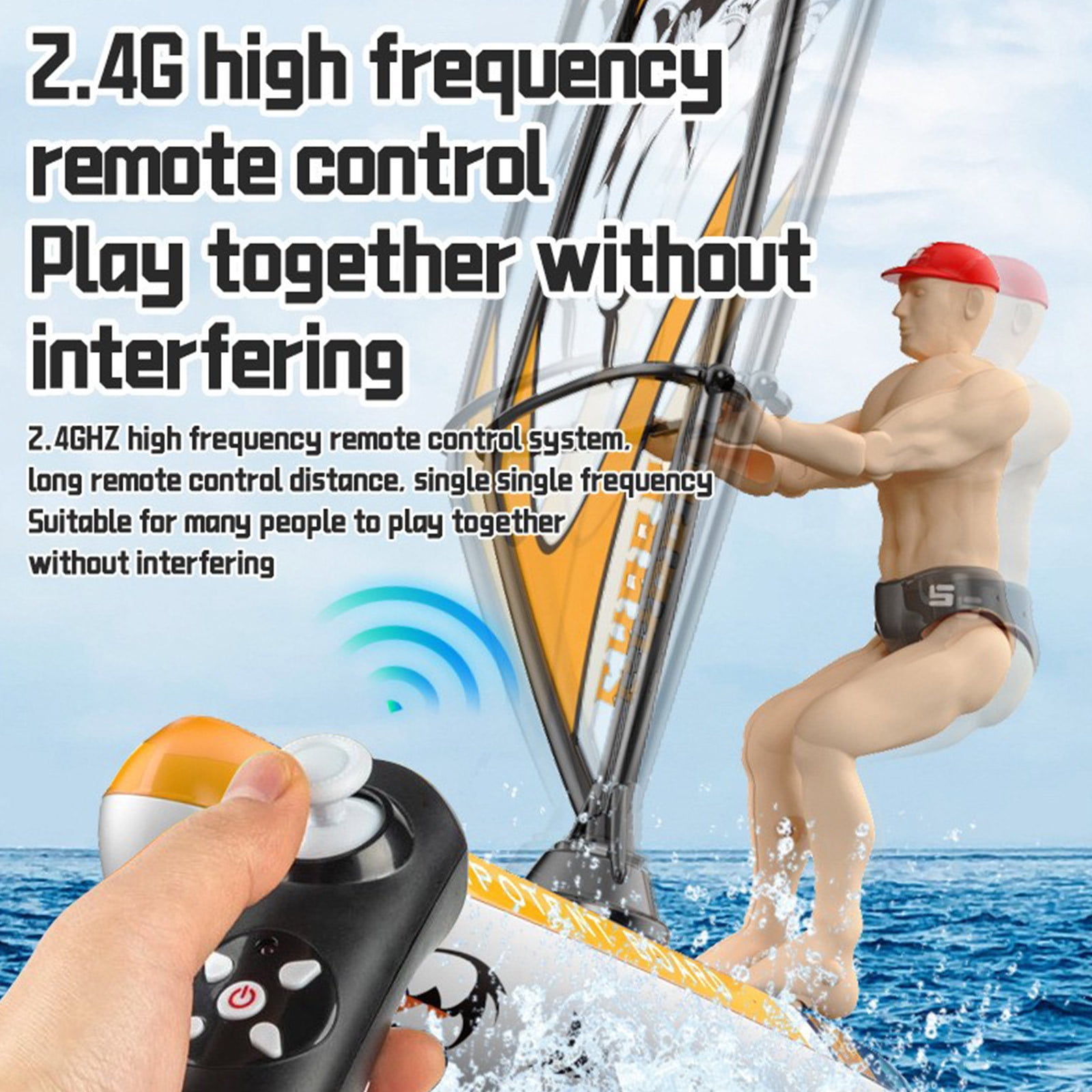 2.4GHz Remote Control Boat for Boys&Girls Pool, High Speed Rechargeable Water Racing Toy with LED Lights, Floating RC Ship for Ages 6-12, Outdoor Pool & Lake Summer Gifts
