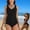 S-Black, variant on Women Swimsuits Classic Solid Color Two Piece Swimsuit Bikini Tankini Top With Bottoms Simple Clothing 2Xl Navy