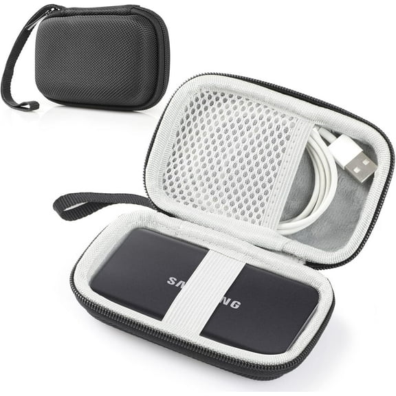 Hard Carrying Case for Samsung T7/T7 Touch, Shockproof Travel Organizer - Black