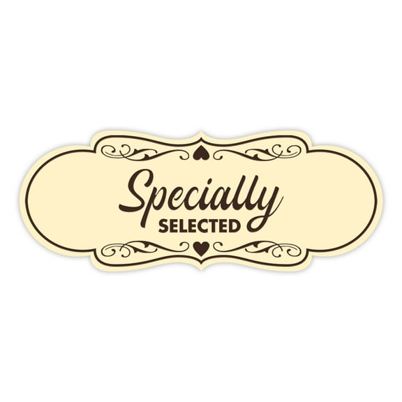 Designer Specially Selected Sign (Ivory/Dark Brown) - Large