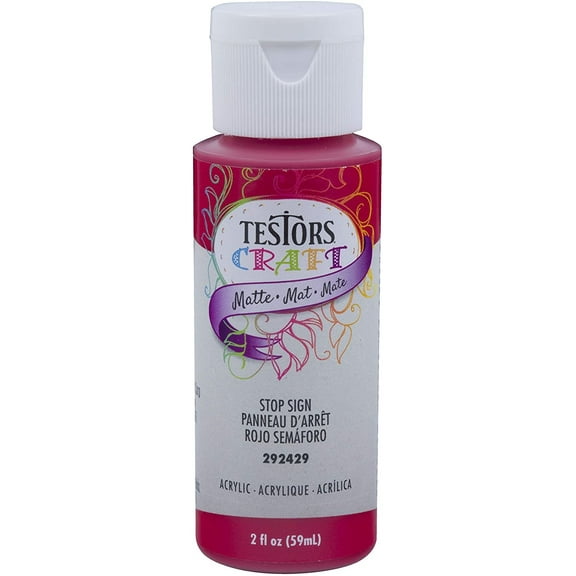 Testors Matte Acrylic Paint MatteAcr - Matte Finish - 2 Oz Stop Sign