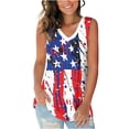 thumbnail image 2 of Jsaierl 4th of July Tank Tops for Women Casual Patriotic Stars and Stripes Graphic Tees Elegant Sleeveless T Shirts Cami Flowy V Neck Tanks S-XXXL, 2 of 6