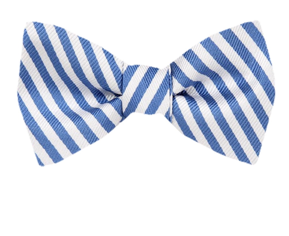 Men's Blue and Navy Silk Self Tie Bowtie Tie Yourself Bow Ties