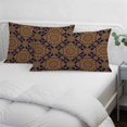thumbnail image 4 of Dark Brown Pillow Covers 16"x24", Vintage Abstract Flowers Pattern Soft Brushed Microfiber Breathable Throw Pillow Covers, Decorative Pillowcase with Zipper for Couch Sofa Bedroom Living Room, 4 of 9
