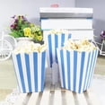 thumbnail image 3 of Disposable Blue Candy Containers,2.8x2x4.5In Mini Snack Boxes,Pack of 50 Portable Popcorn Containers,QZS Striped Popcorn Boxes, 3 of 6